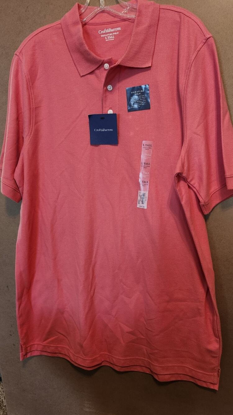 Croft & Barrow Men's Signature Polo Shirt - Size L TALL NWT #672